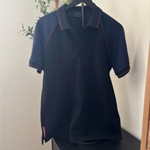 Prada Black and Navy Polo Shirt
